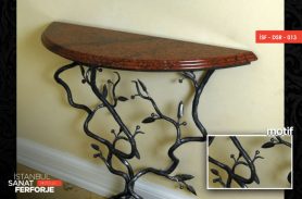 Special Design Wooden Detail Burgu Wrought Iron Dresuar