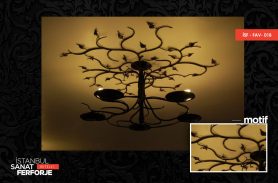 Branched Wrought Iron Chandelier