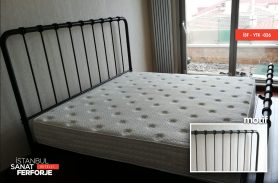 Wrought iron bed design with model number İSF-YTK-026 in modern lines