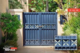 Sheltered Double Wing Wrought Iron Garden Gate