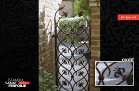 2020 Wrought Iron Garden Gate With Leaf Pattern