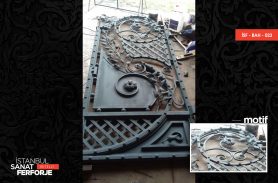 Leaf Pattern Wrought Iron Garden Gate