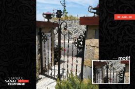 Black, Floral Pattern Garden Gate