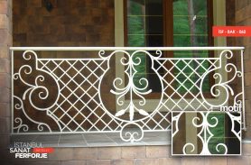 White Ornate Wrought Iron Balcony Railing