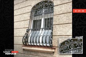 Black, Modern, Wrought Iron Window Railing