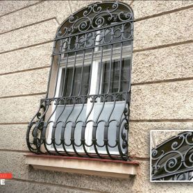 Black, Modern, Wrought Iron Window Railing