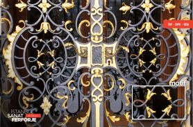 Gold Processing Wrought Iron Window Railing