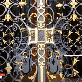Gold Processing Wrought Iron Window Railing