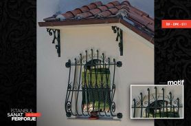 Water Green, Spear Pattern, Wrought Iron Window Railing