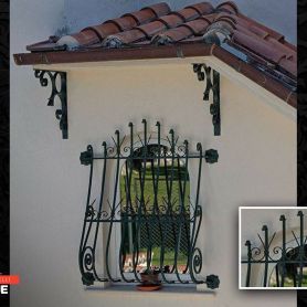 Water Green, Spear Pattern, Wrought Iron Window Railing