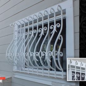 White Wrought Iron Window Railing