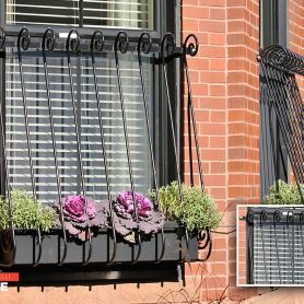 Curved, Elegant Wrought Iron Window Railings