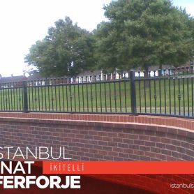 Black Knob Wrought Iron Wall Railings