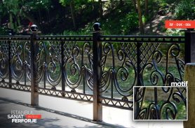 Modern Handcrafted Wrought Iron Wall Railing