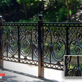 Modern Handcrafted Wrought Iron Wall Railing
