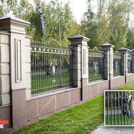Gold Embroidered, Marble, Pavilion, Wall Mounted Wrought Iron Railing