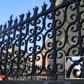 Black Spear Detail Wrought Iron Wall Railing