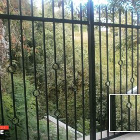 Black Modern Villa Wall Mounted Wrought Iron Railing