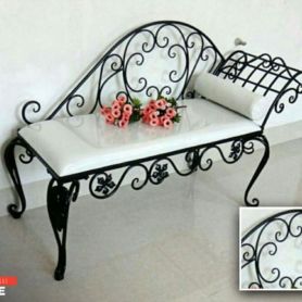 White Wrought Iron Josefin Armchair