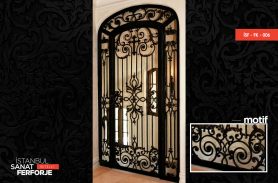 Black, Cross Detail Wrought Iron Door