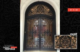 Black, Motif Wrought Iron Door