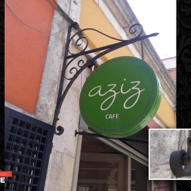 Outdoor Wrought Iron Exterior Sign