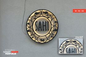 Wrought Iron Illuminated Round Sign