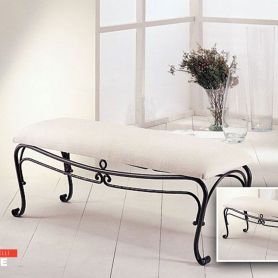 Long Wrought Iron Pouf