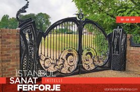 Black, Wrought Iron Garage Door For Villa Homes