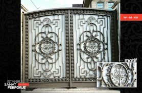 White Protected, Wrought Iron Garage Door