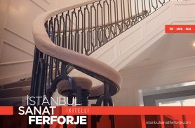 Wooden Handle, 2020, Modern, Wrought Iron Stair Railing