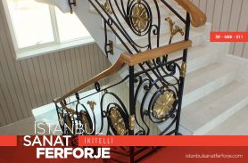 Gold Ornament Wrought Iron Stair Railing