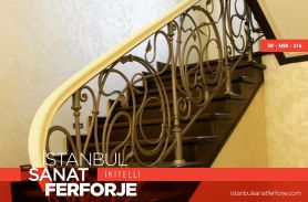 Leaf Pattern Wrought Iron Stair Railing