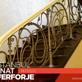 Leaf Pattern Wrought Iron Stair Railing