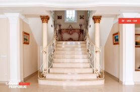 White Elegant Wrought Iron Stair Railing