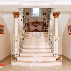 White Elegant Wrought Iron Stair Railing