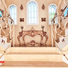 Copper Detail Wrought Iron Stair Railing