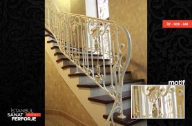 White Classic Wrought Iron Stair Railing