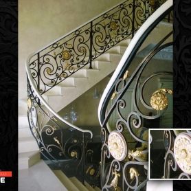 Gold Processing Wrought Iron Stair Railing