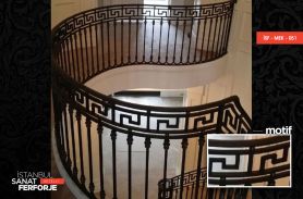 Versace Pattern Wrought Iron Stair Railing