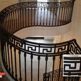 Versace Pattern Wrought Iron Stair Railing