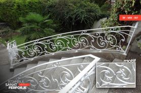 White Wrought Iron Stair Railing