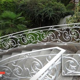 White Wrought Iron Stair Railing