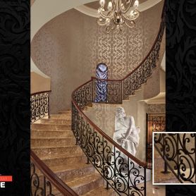 Sarmaşık Patterned Kiosk Wrought Iron Stair Railing
