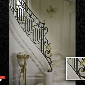 Gold Processing Wrought Iron Stair Railing