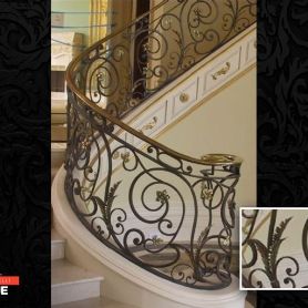 Gold Processing Wrought Iron Stair Railing