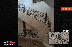 Gold Ornament Wrought Iron Stair Railing