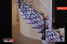 Gold inlaid Modern Wrought Iron Stair Railing