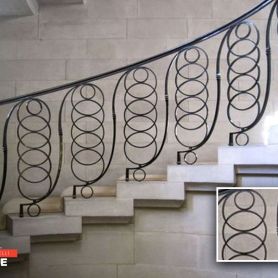 Oval Structure Wrought Iron Stair Railing