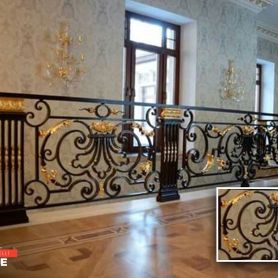 Gold Processing Classic Wrought Iron Stair Railing